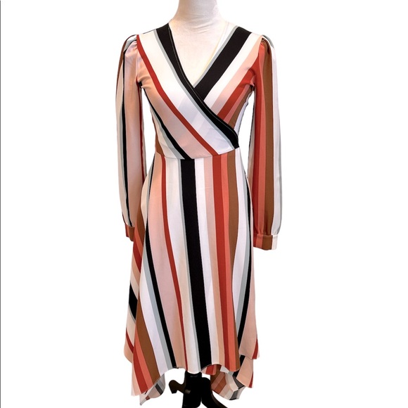 Leith Dresses & Skirts - LEITH Striped Wrap Dress